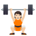 🏋🏻 person lifting weights: light skin tone display on JoyPixels